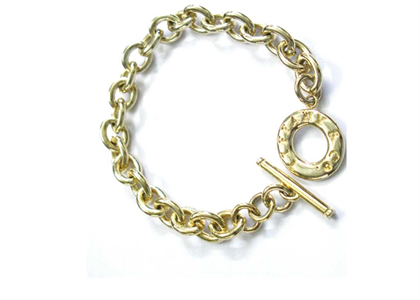 Gold Plated Toggle Mens Bracelet